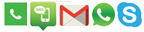 Telefon,Sms,Email,WhatsApp,Skype